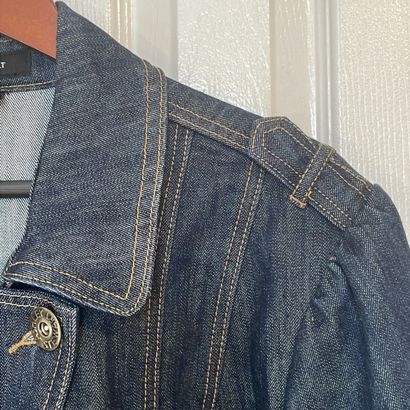 Ashley Stewart short sleeve denim peplum double breasted jacket. Size 18 - Picture 8 of 11